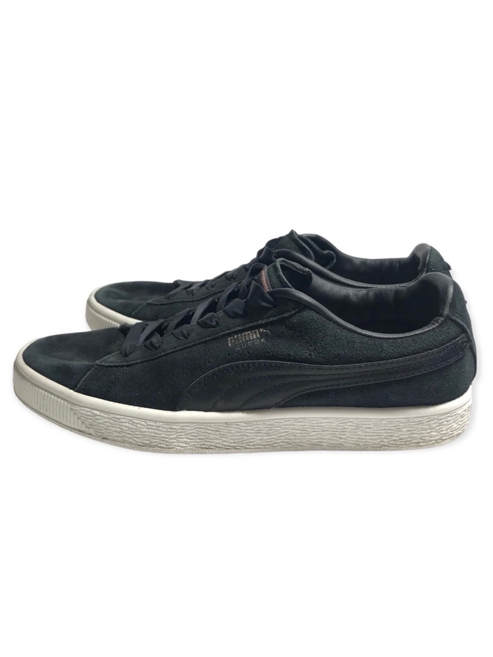 Puma Retro Black Suede Slip On No Tie Lace Up Sneakers Size: US 8.5